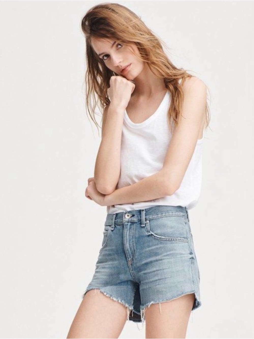 Rag & Bone Dre Low Rise Boyfriend Slim Denim Cut-Off Shorts Sz 30